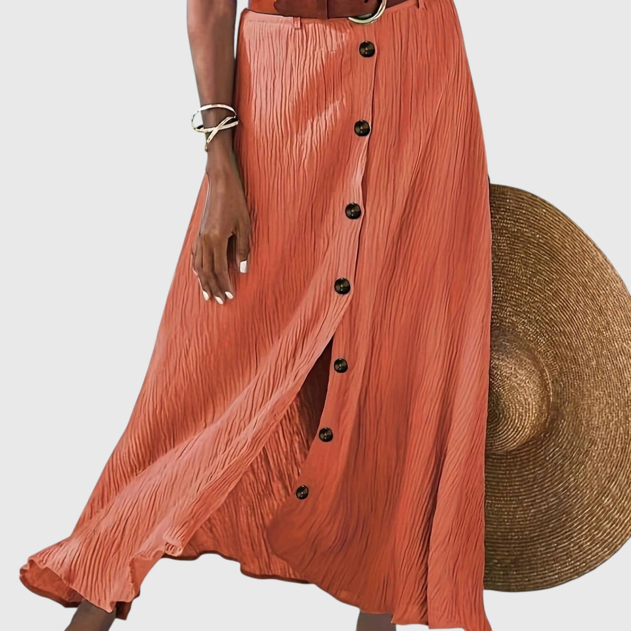 Polopriehľadná midi sukňa s rozparkom