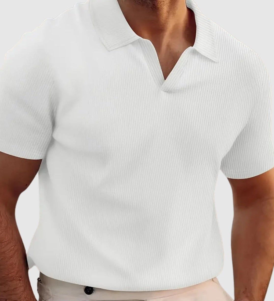 Norbert – Ribaná tričko s V-krkom