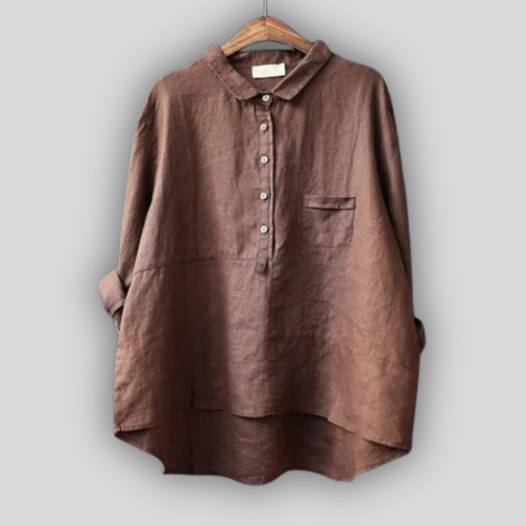 Ľanová Blúzka Zelená Jednoduchosť