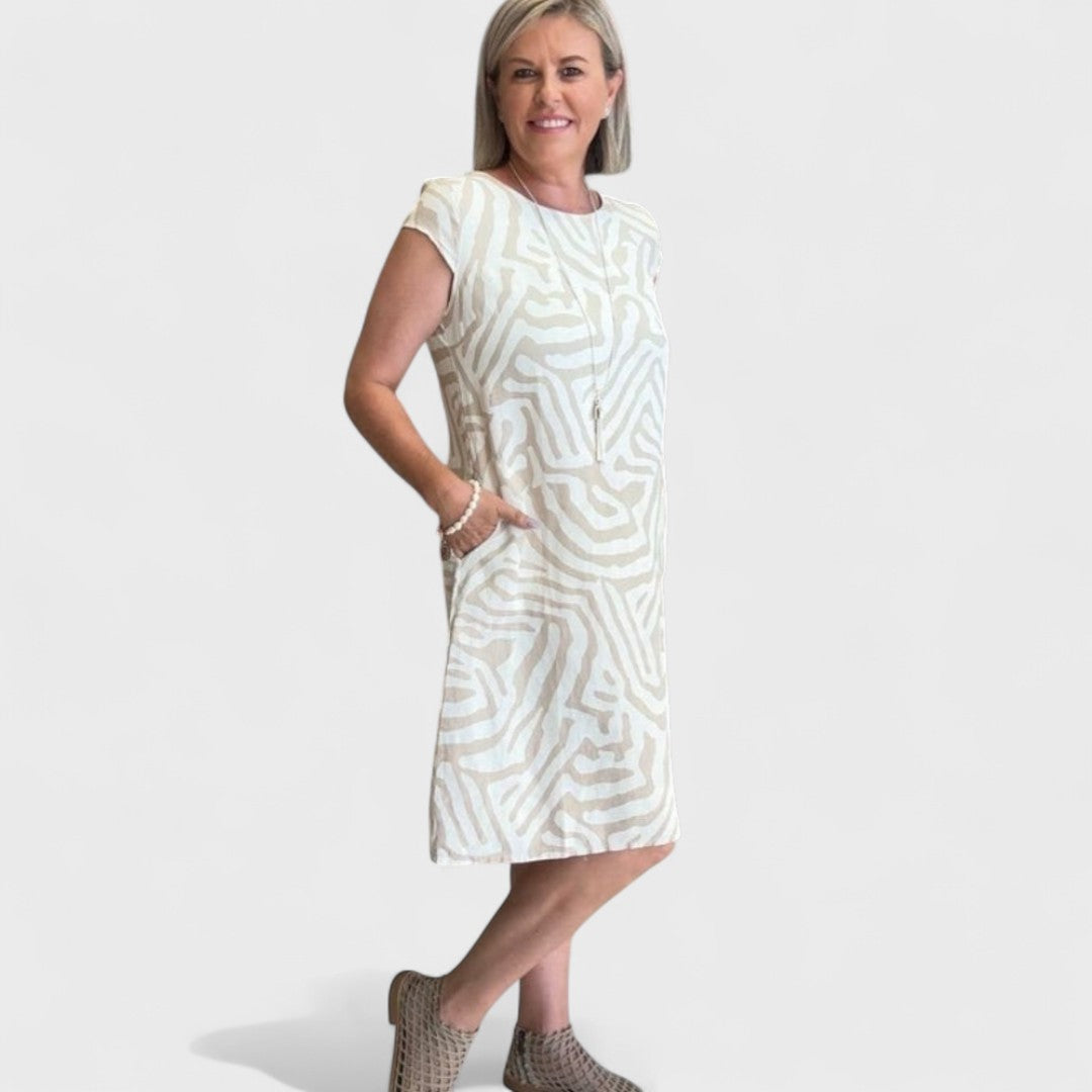 Nelia - Letné Šaty s Okrúhlym Výstrihom