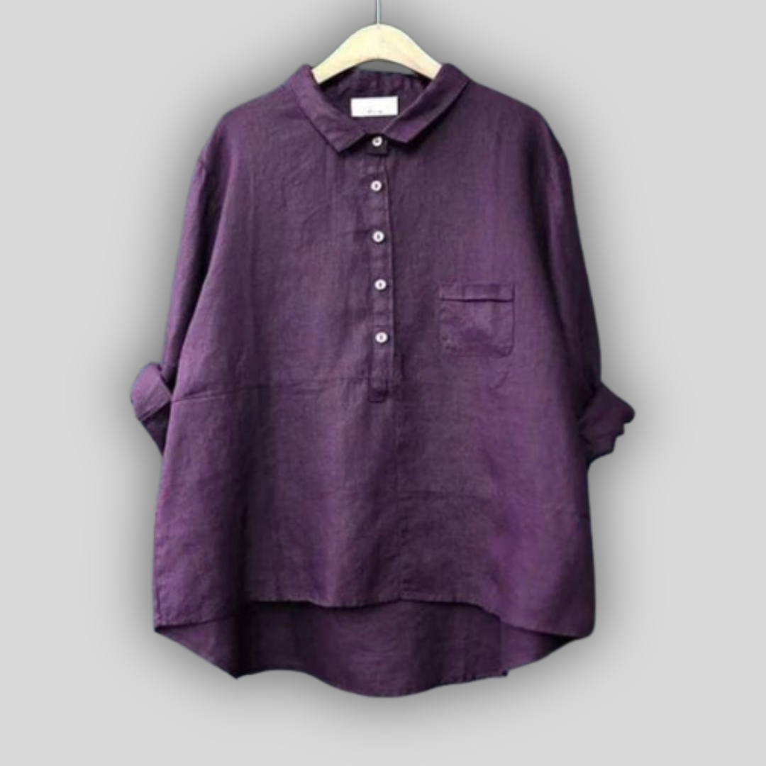 Ľanová Blúzka Zelená Jednoduchosť