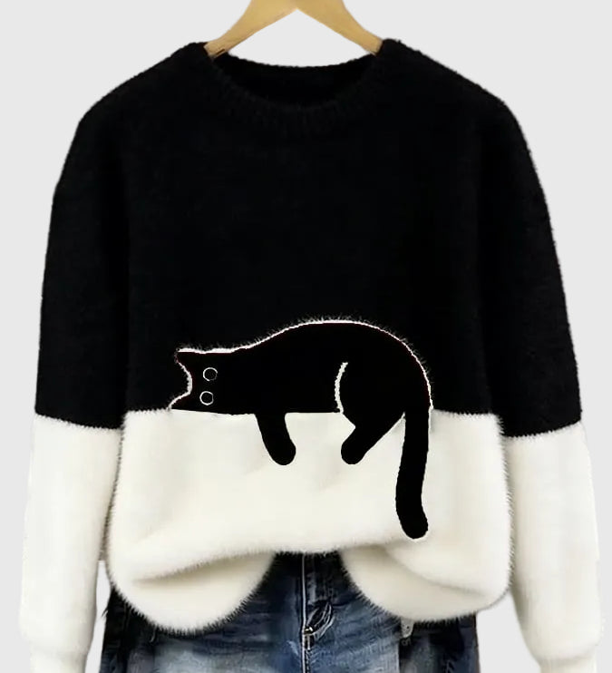 Luna - Dámska mikina s potlačou mačky