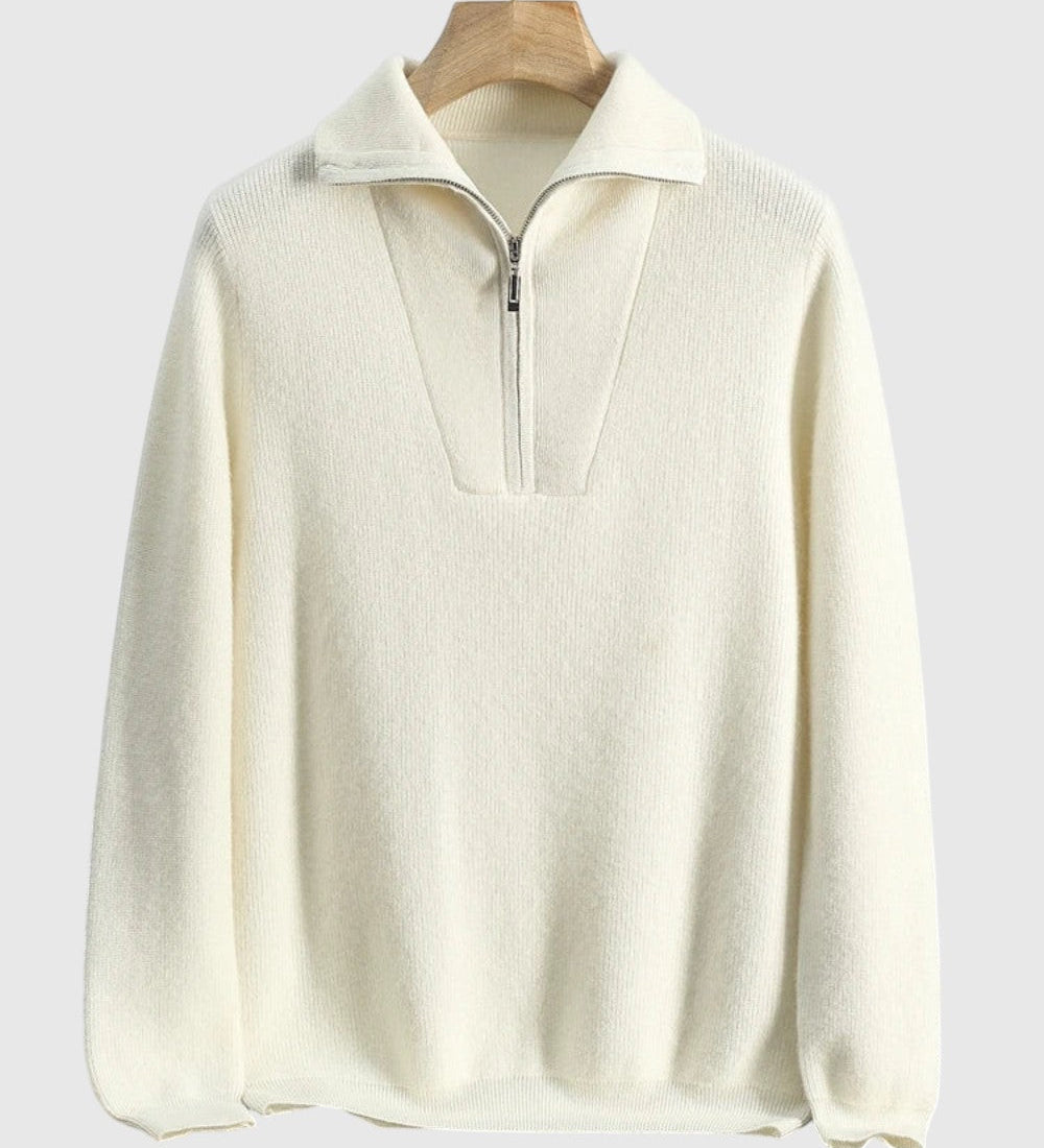 Tomo - Portfólio s polom z kašmíru s polovičným zipsom