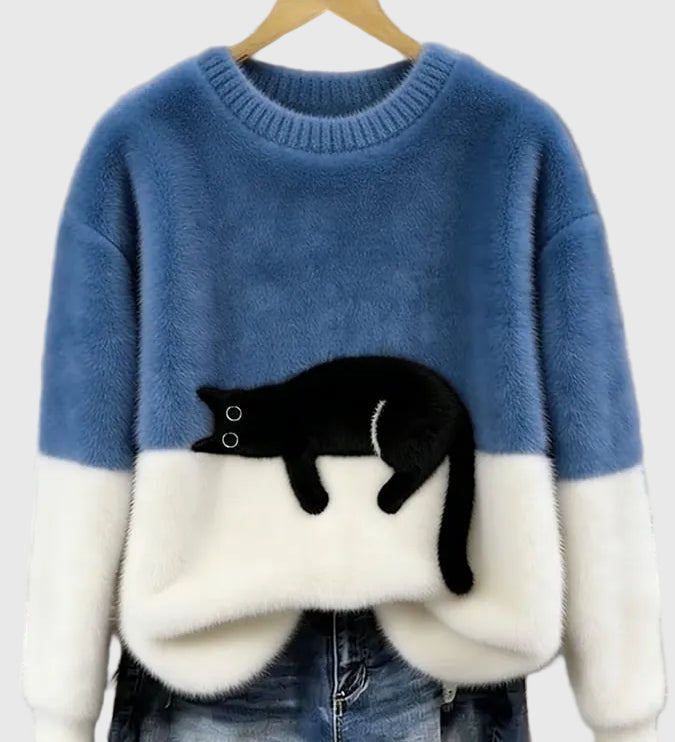 Luna - Dámska mikina s potlačou mačky