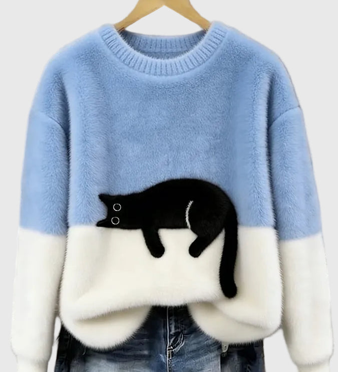 Luna - Dámska mikina s potlačou mačky