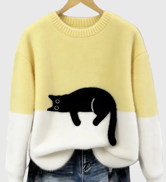 Luna - Dámska mikina s potlačou mačky