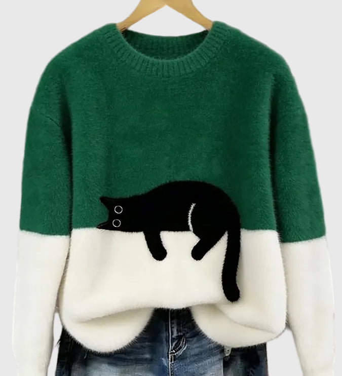 Luna - Dámska mikina s potlačou mačky