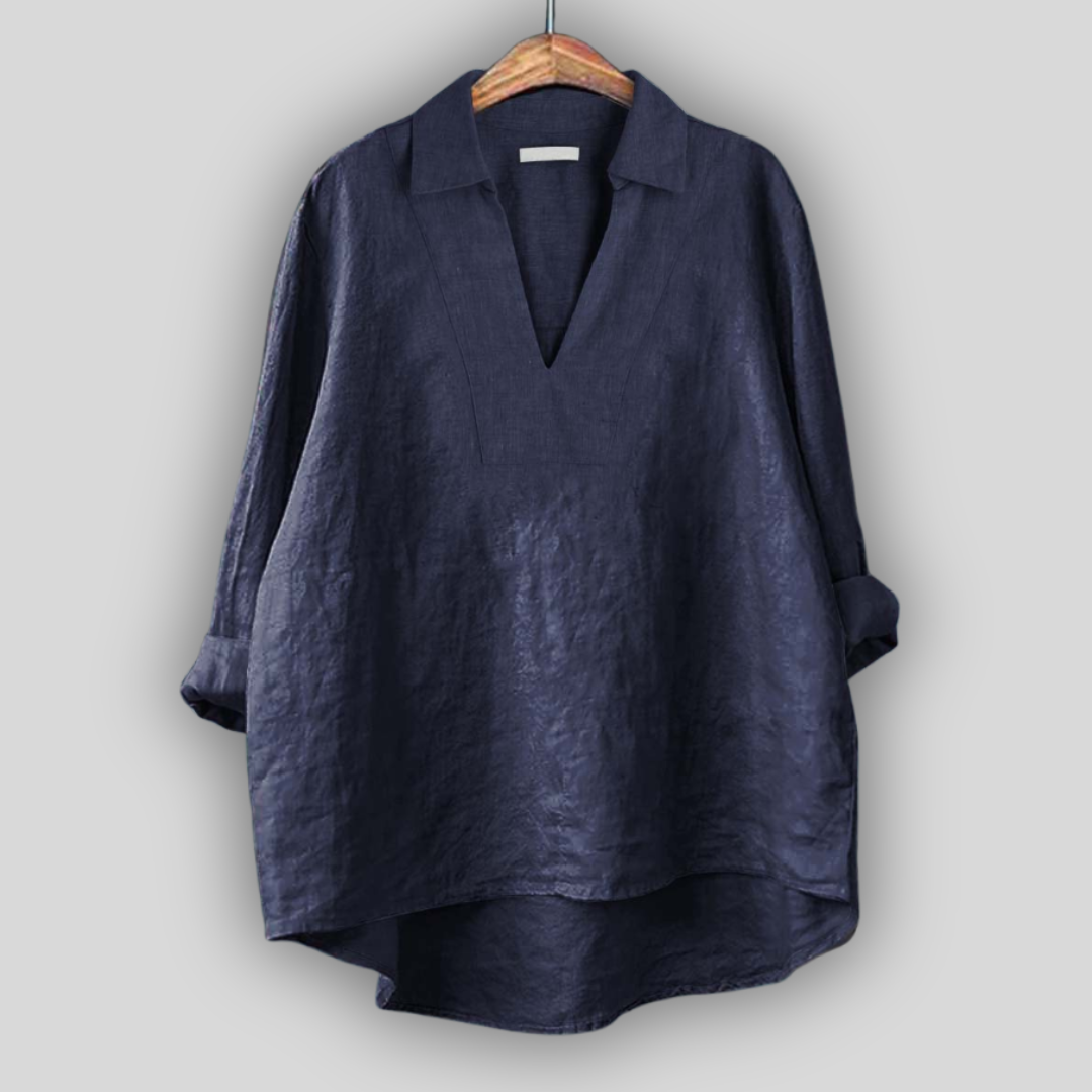 Ľanová blúzka strieborná elegancia