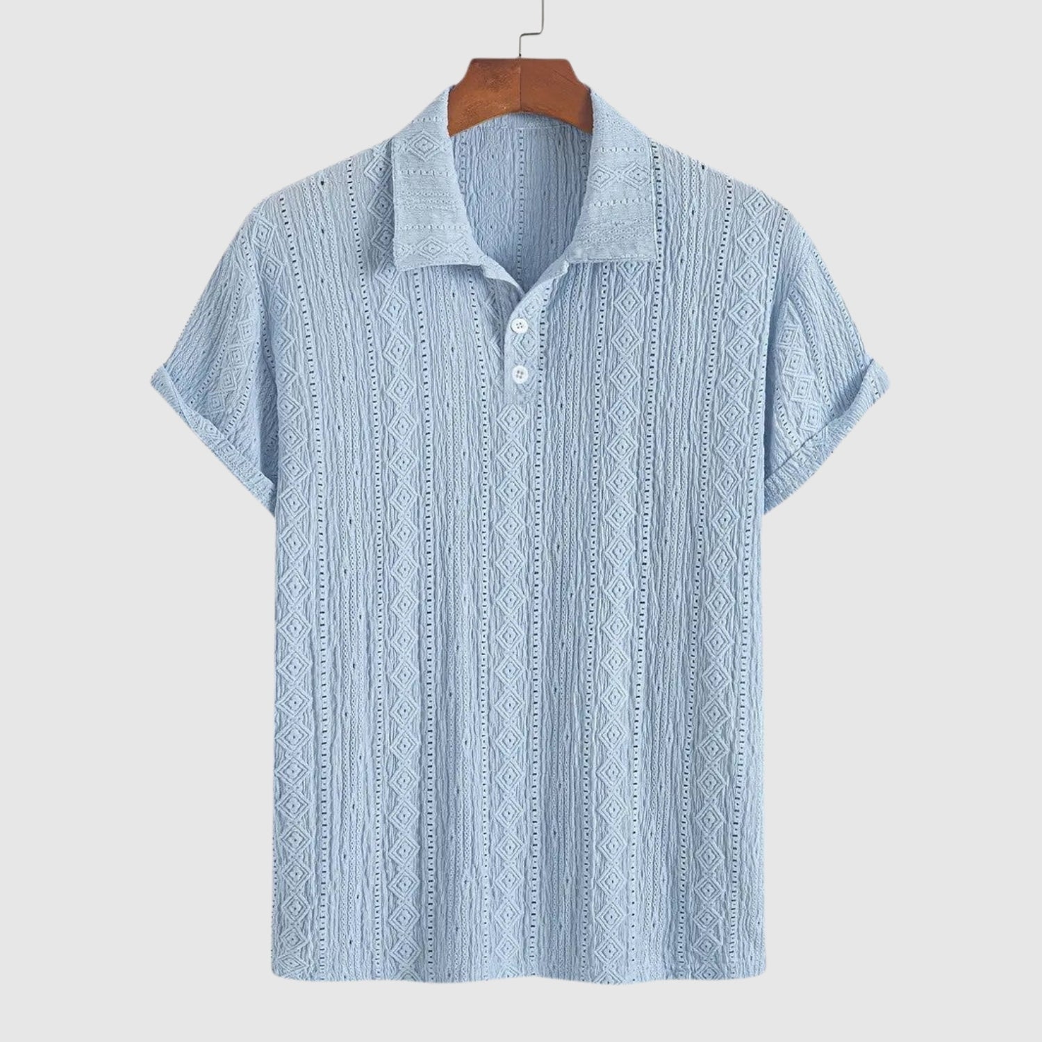 Alexander – Jemne pletený polo s textúrovaným dizajnom