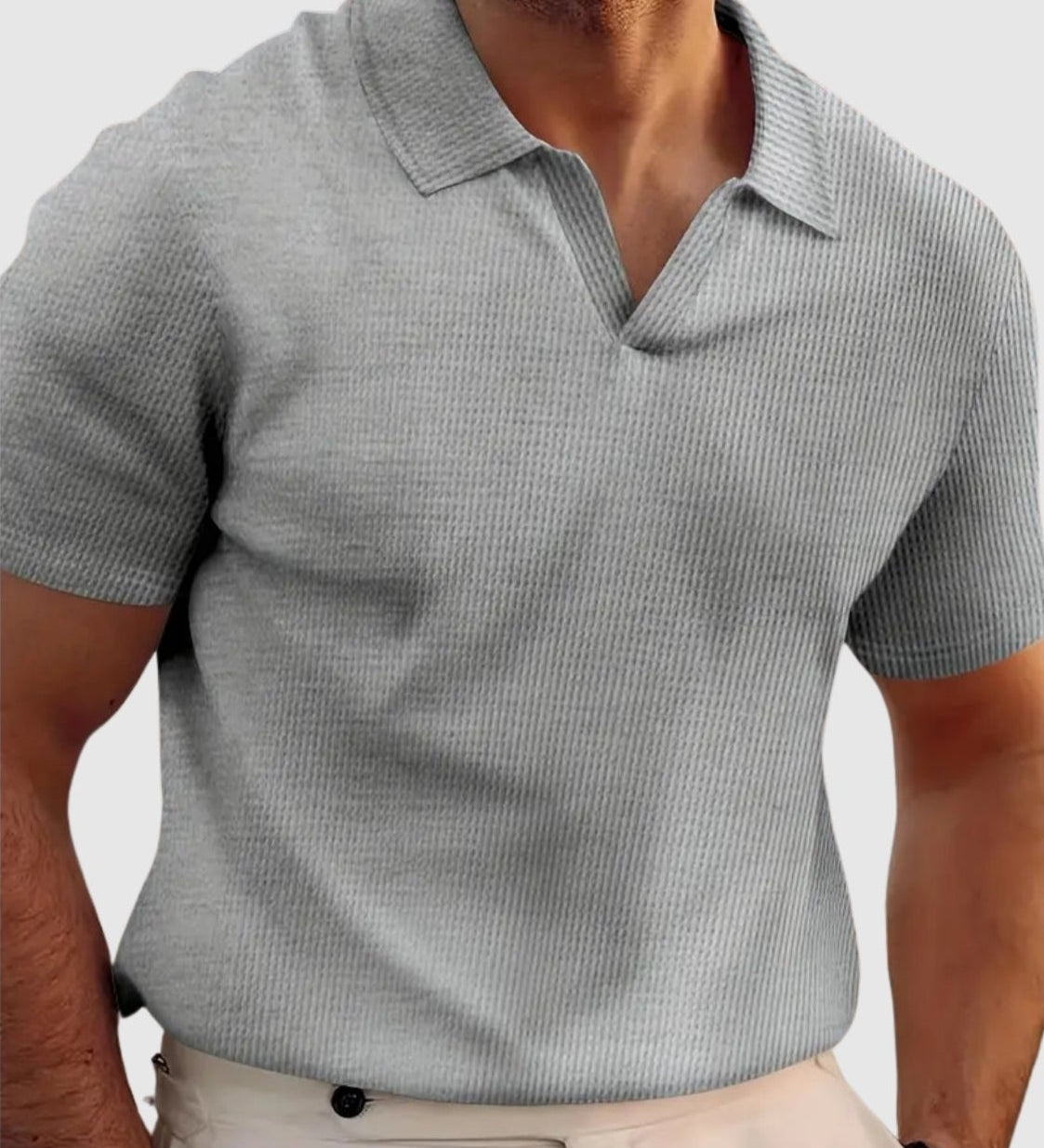 Norbert – Ribaná tričko s V-krkom