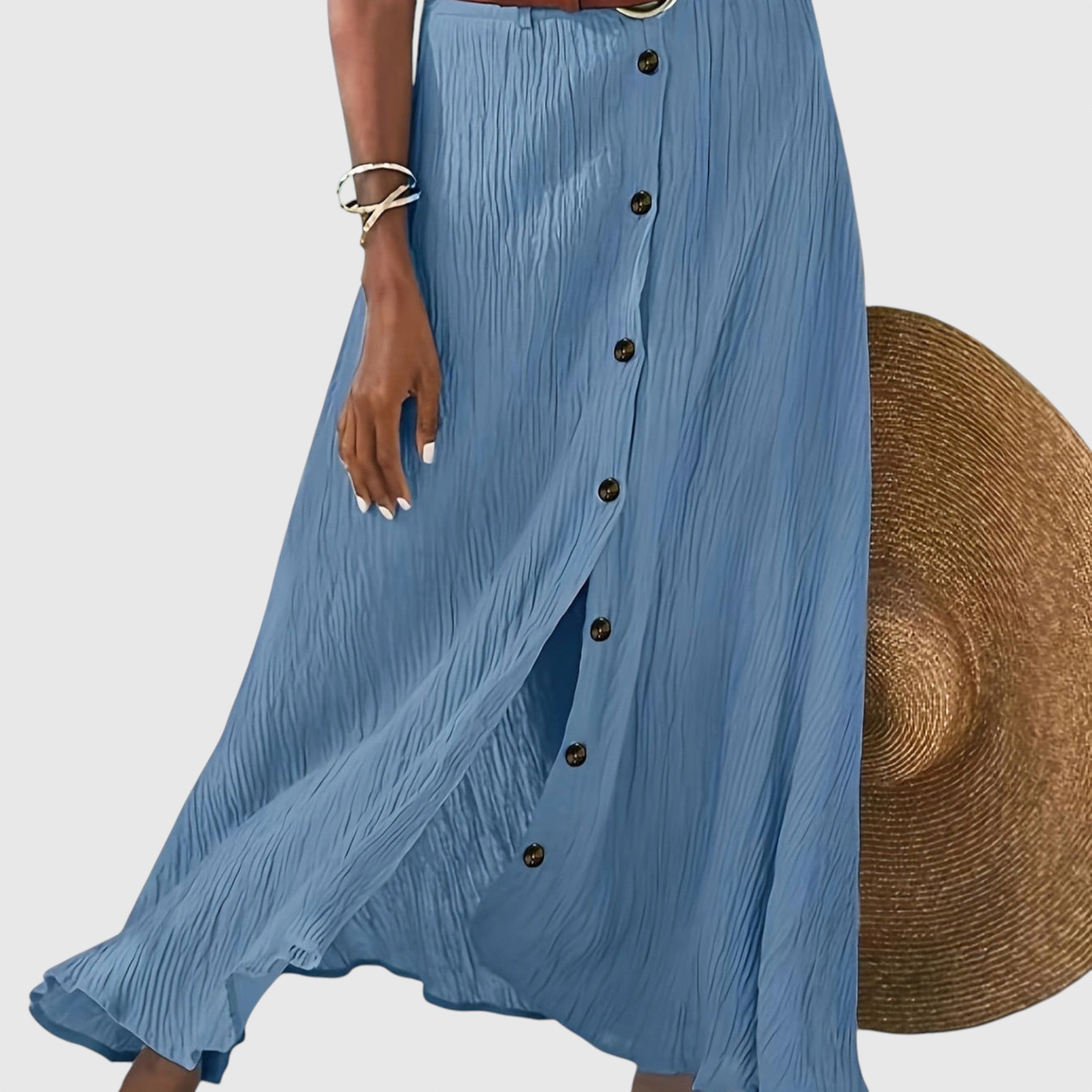 Polopriehľadná midi sukňa s rozparkom