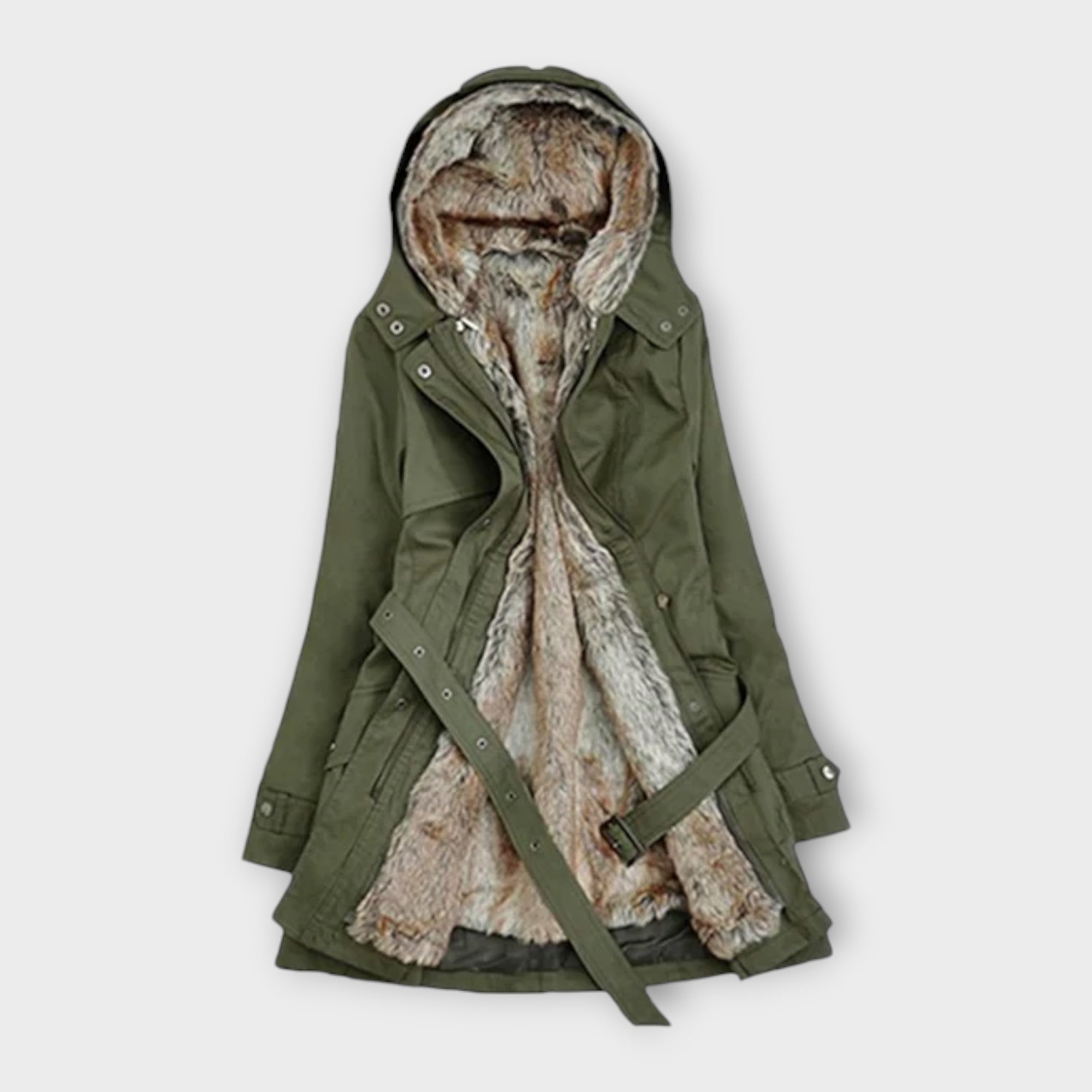 Mikaš - Teplý kabát s koženou podšívkou