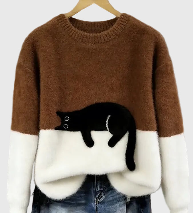 Luna - Dámska mikina s potlačou mačky