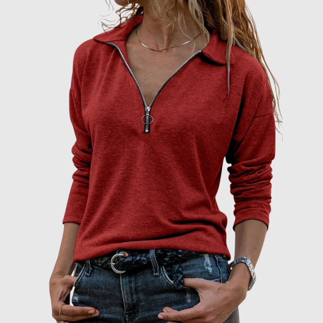 Nadin - Dámske pulóvre s polovičným zipsom
