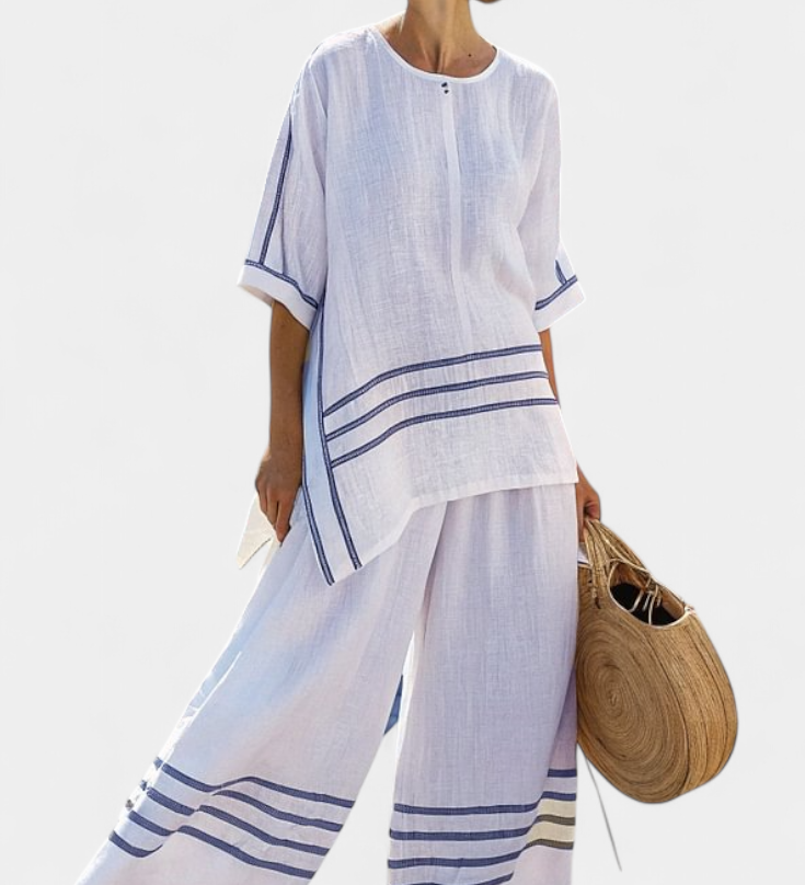 Overal so širokými pruhmi a asymetrickým strihom - moderný a pohodlný štýl