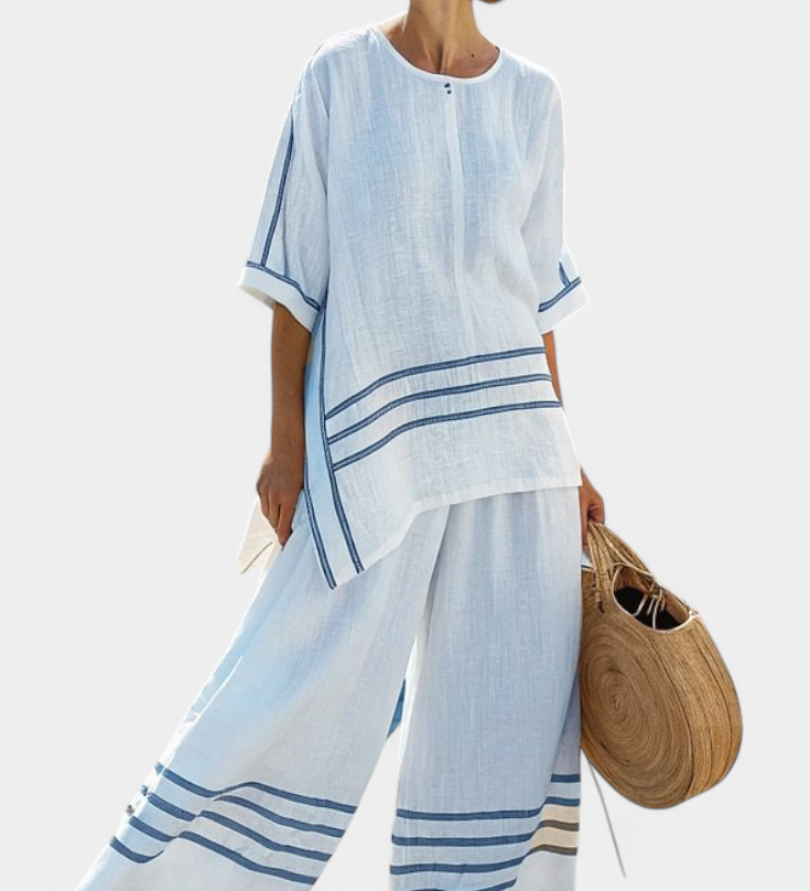 Overal so širokými pruhmi a asymetrickým strihom - moderný a pohodlný štýl