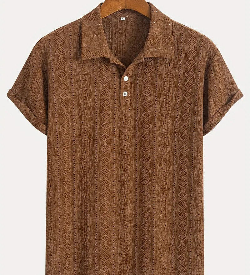 Alexander – Jemne pletený polo s textúrovaným dizajnom