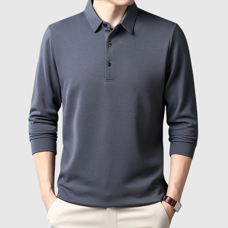 Cyril - Elegantná pánska polo košeľa s dlhým rukávom