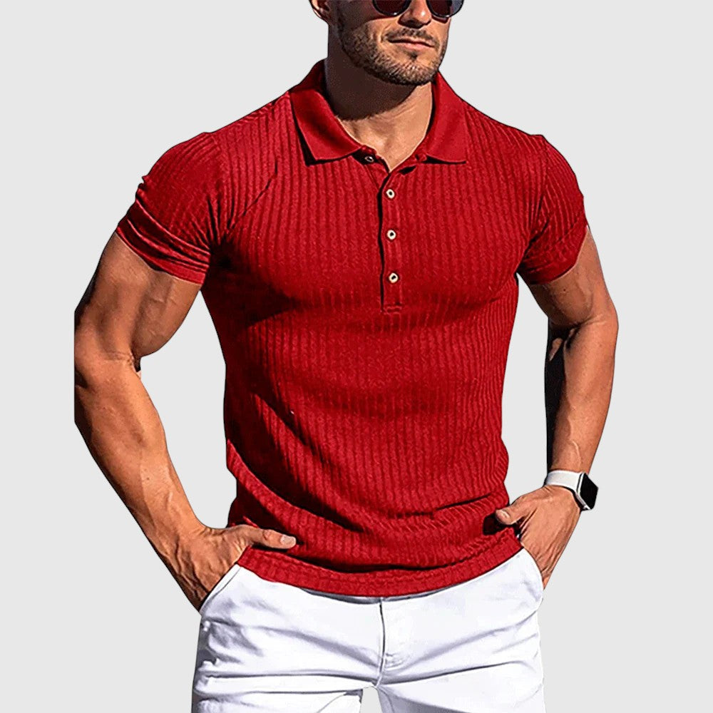 Leopold - Elegantná pruhovaná polo košeľa