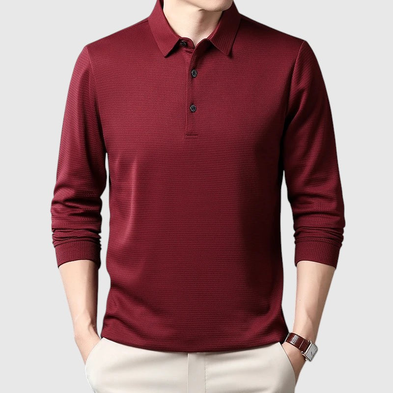 Cyril - Elegantná pánska polo košeľa s dlhým rukávom