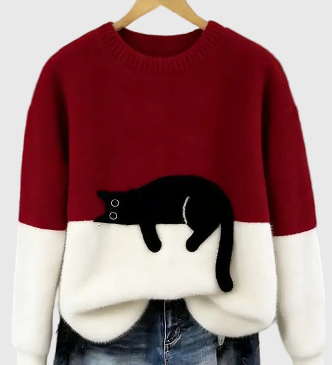 Luna - Dámska mikina s potlačou mačky