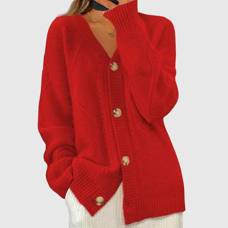 Eloiz - Pohodlný kardigán s pleteným vzorom