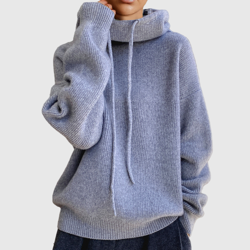 Amina - Luxusný Merino Vlna Hoodie Elegancia