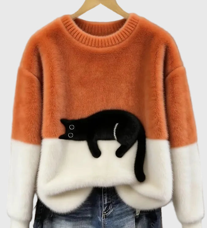 Luna - Dámska mikina s potlačou mačky