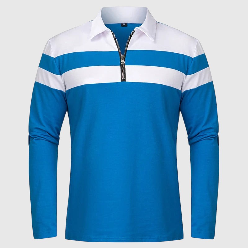 Ľubomír - Elegantný pulóver so zipsom a prúžkami