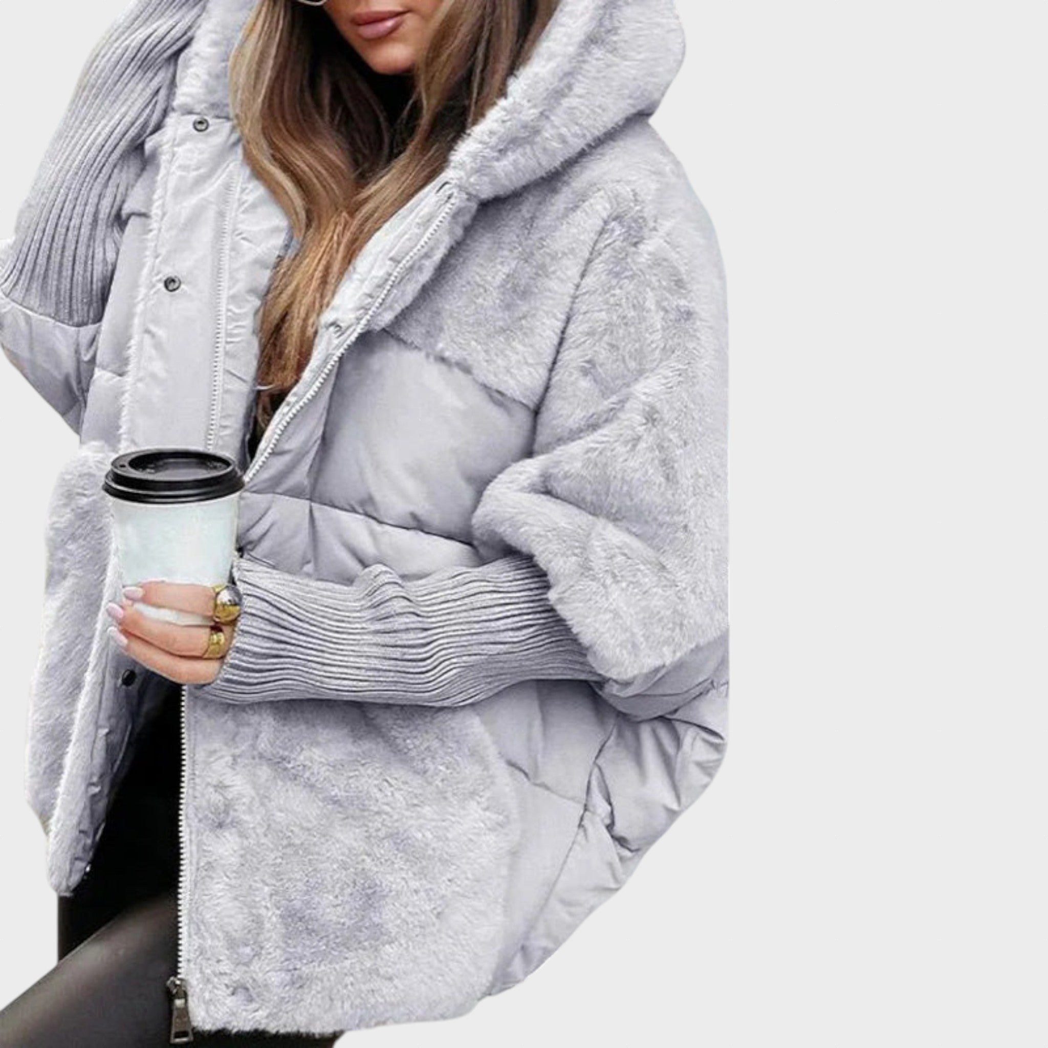 Eurelia – Kabát s kapucňou z umelého kožúška